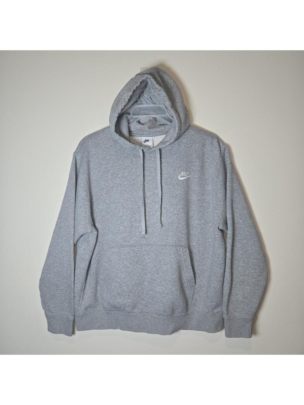 Nike Hoodie Mens M Gray Sportswear Club Fleece Full Zip Sweatshirt